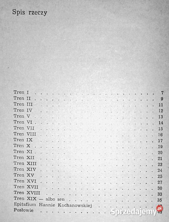 Treny Jan Kochanowski Chełm