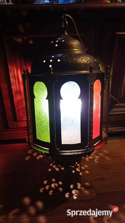 Mosiężna lampa witrażowa Włocławek