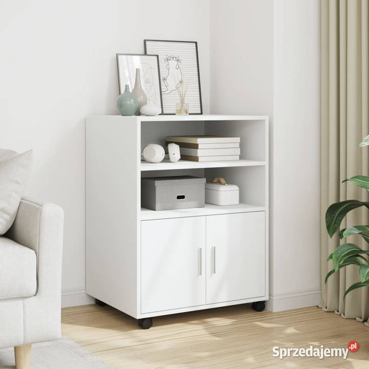 Szafka na kółkach biała 60x48x81 materiał Pozostałe Warszawa