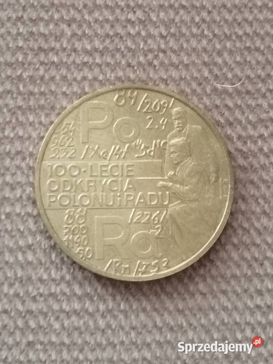 moneta 2 okolicznościowa Odkrycie Polonu i Radu Numizmatyka dolnośląskie Wrocław sprzedam