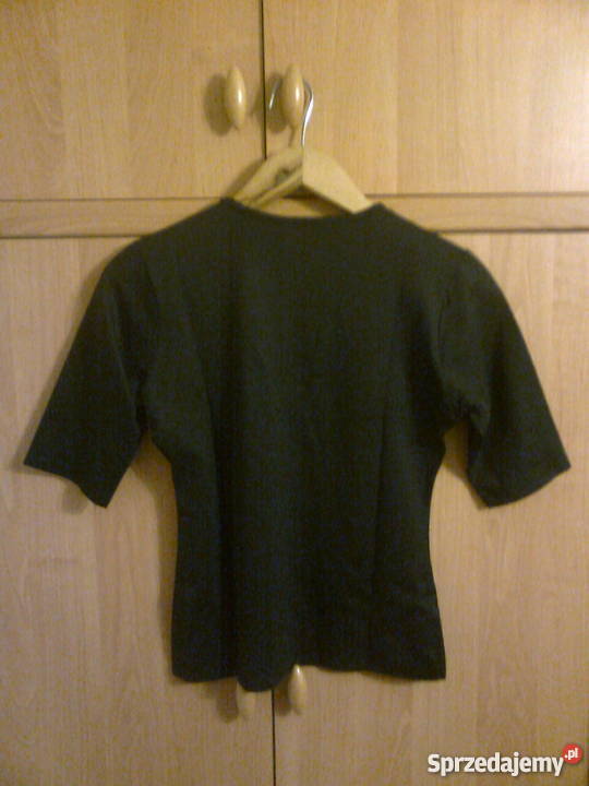 Bluzka czarna elegancka z krótkim rękawem Grodzisk Mazowiecki sprzedam