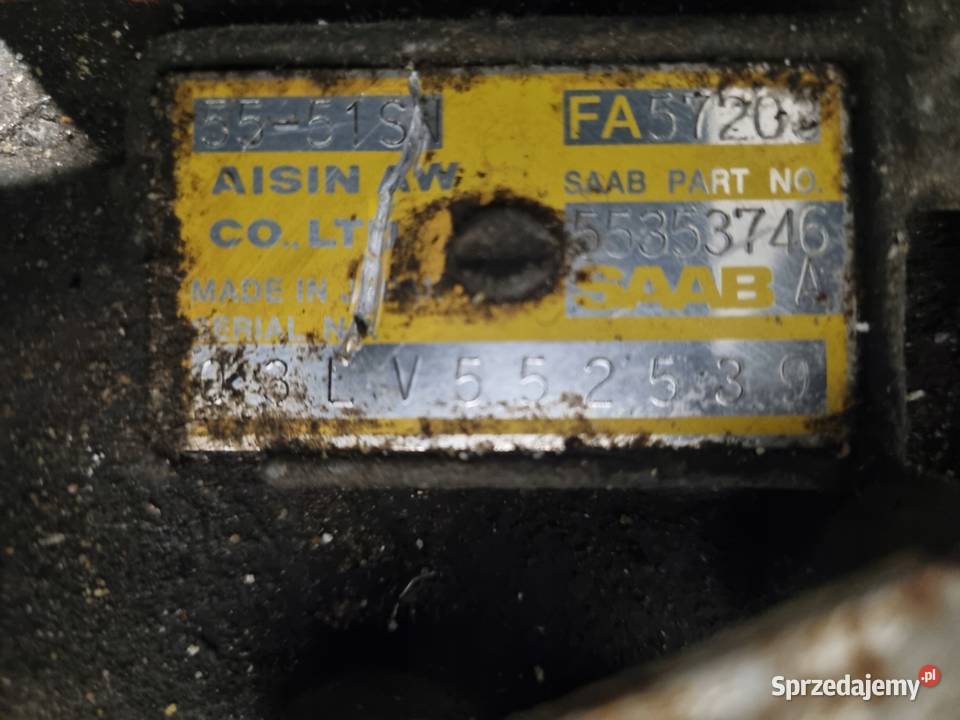 SKRZYNIA BIEGÓW Saab 93 93 II 20 T TURBO BENZYNA Chełm
