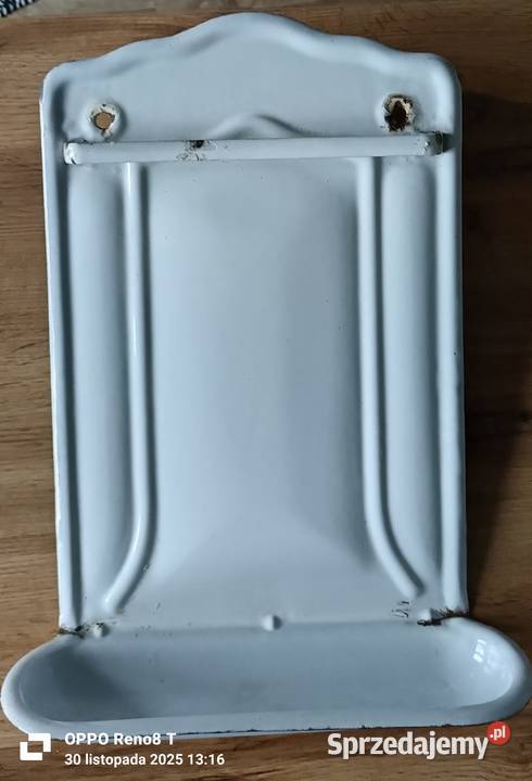 Zabytkowa emaliowana półka na chochle Mysłowice