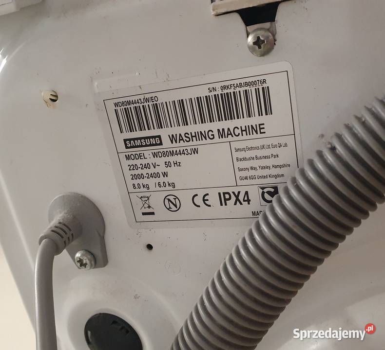 Pralkosuszarka Samsung WD80M4443JW 86 nowa podlaskie Suwałki