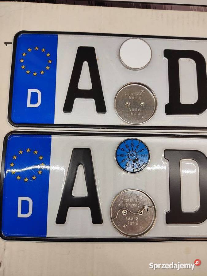 Tablica rejestracyjna Niemcy 2 sztuki ADE295 opolskie Głuchołazy