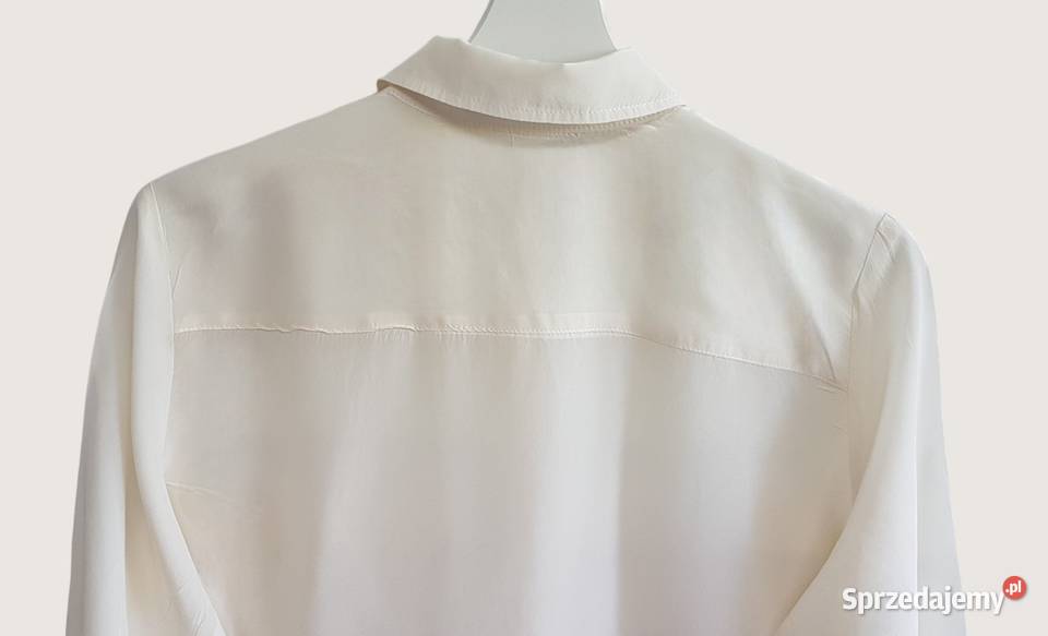Damska elegancka bluzkakoszula ecri długim Bez wzoru Chrzanów