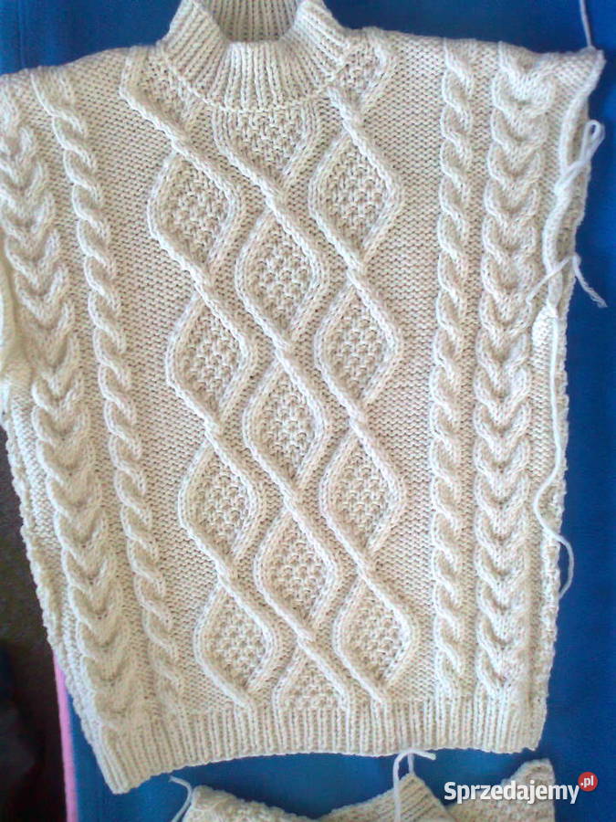 Sweter damski wykonanie na drutach na zamówienie Wkładane przez głowę  dolnośląskie Wrocław