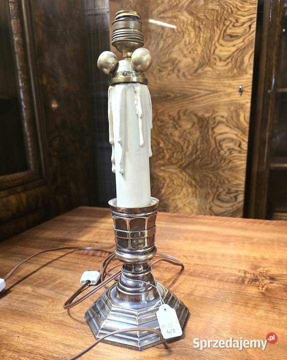 WYPRZEDAŻ Lampa stołowa wzór świecznik Glamour mazowieckie Bronisze