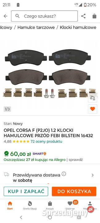 Tarcze hamulcowe klocki Peugeot Citroen