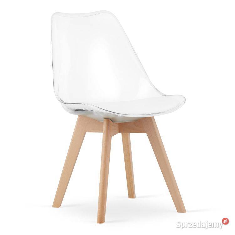 Zestaw czterech krzeseł przezroczyste nogi Bielsk Podlaski