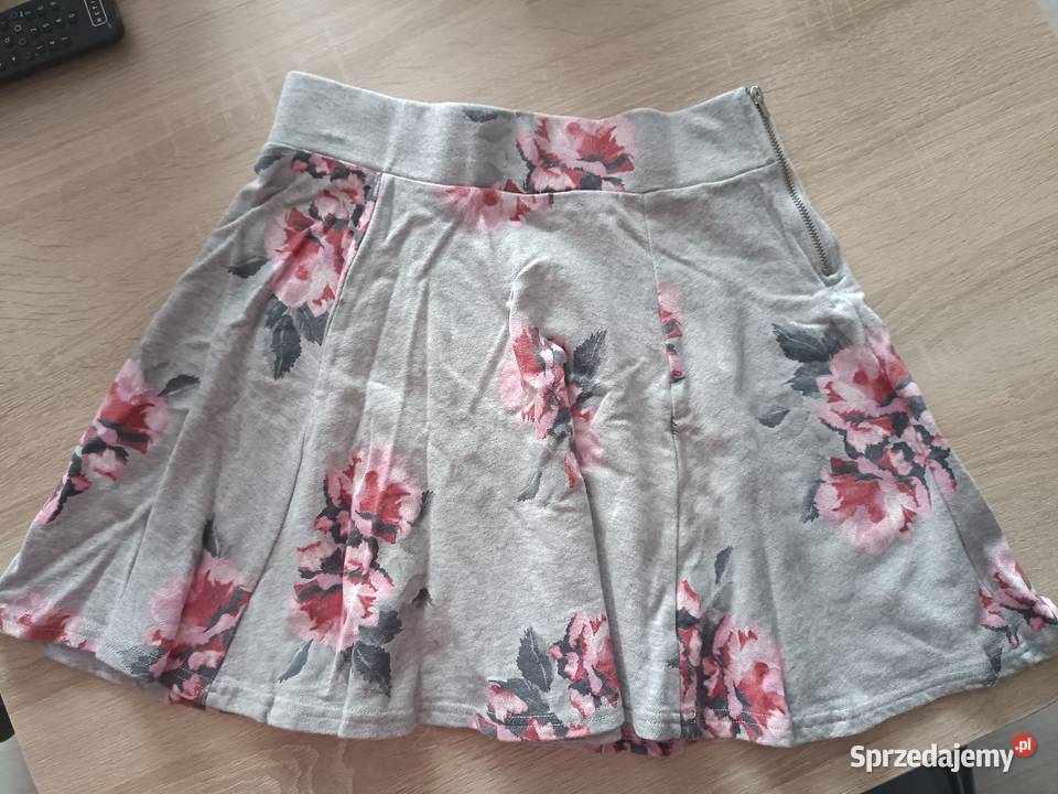Spódniczka Szara W Kwiaty HM S Kwidzyn