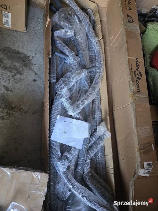 Leżak ogrodowy z baldachimem kremowy śląskie Poręba