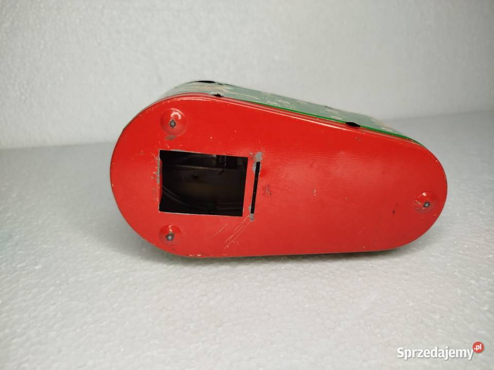 Metalowa Skarbonka z czasów PRLu Drwal Zgierz