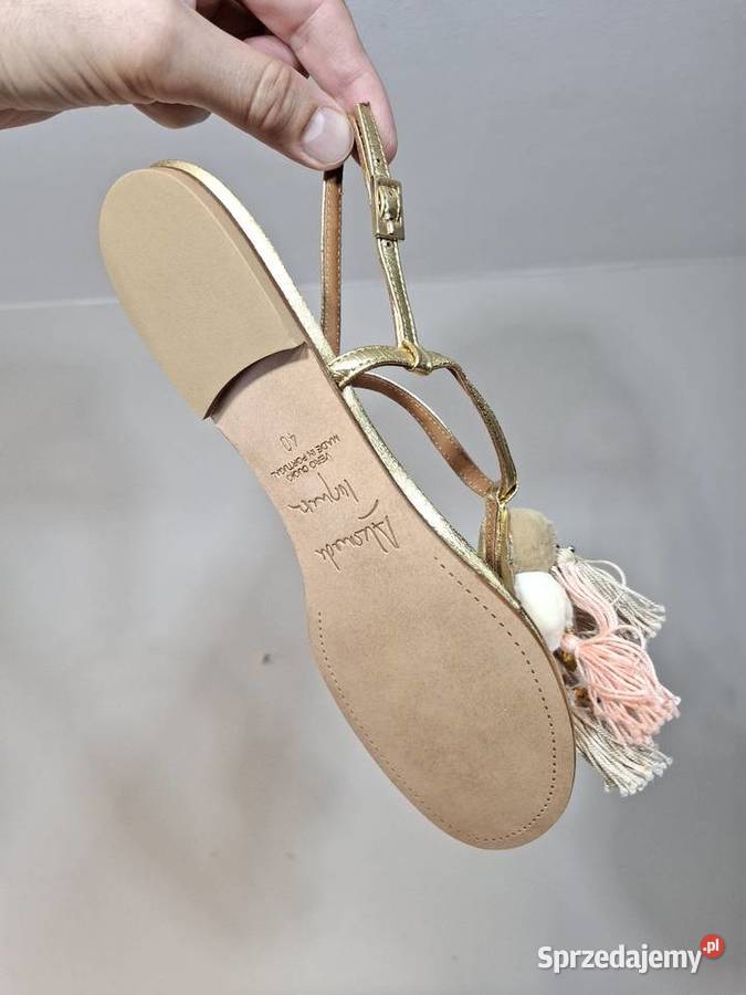 Sandały 40 Alameda Turquesa hand made skóra nowe