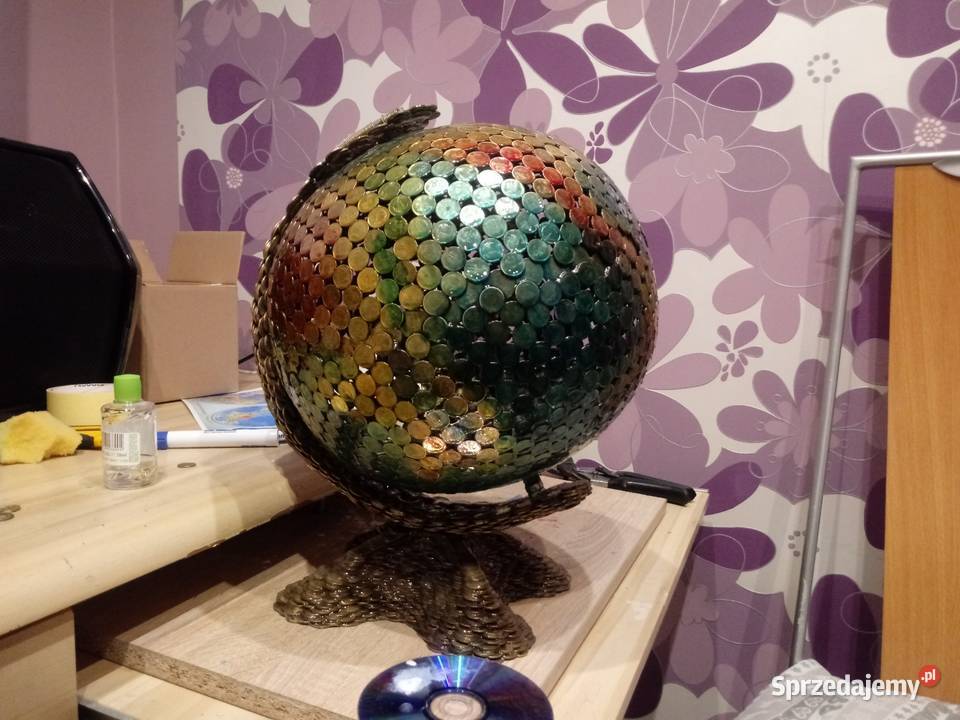 Ręcznie wykonany globus z polskich monet lubuskie Gorzów Wielkopolski