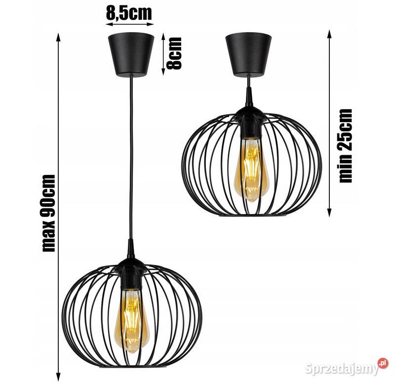 LAMPA WISZĄCA SUFITOWA ŻYRANDOL LOFT Czarna Oświetlenie sprzedam