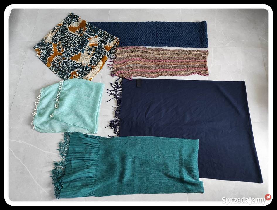 Zestaw szalików szali i chust 6 sztuk Płock sprzedam