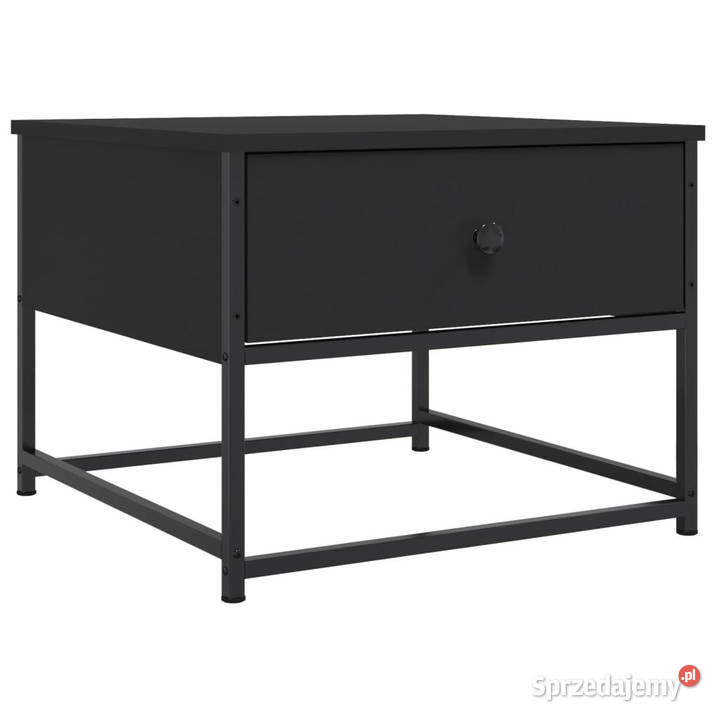 Stolik kawowy czarny 51x51x40 materiał