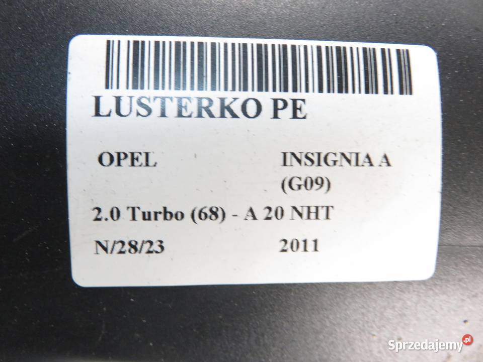 LUSTERKO PRAWE OPEL INSIGNIA 5 pin 13269577