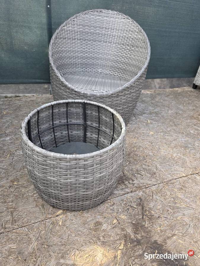 Meble do ogrodu fotel beczka plus stolik Wschowa sprzedam