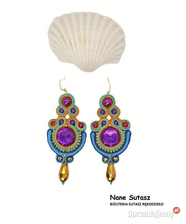 Kolczyki Sutasz rękodzieło Nane Sutasz dolnośląskie Lubań sprzedam