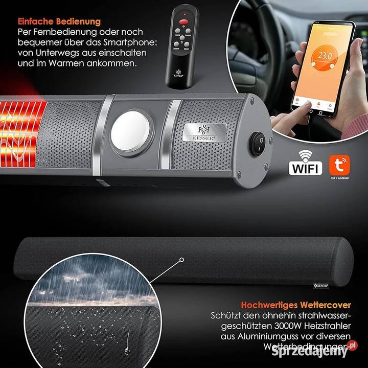 Promiennik Podczerwieni 3000W Pilot Zdalnego