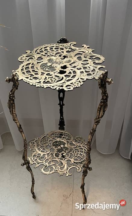 Stary kwietnik mosiężny w stylu secesji