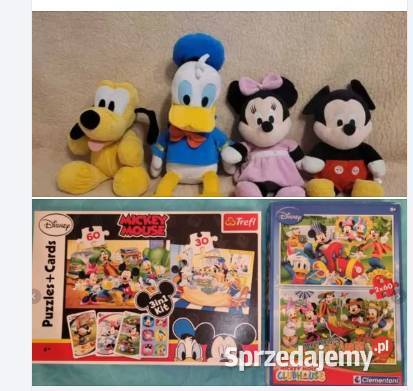 Klub Myszki Mickey maskotki 2x puzzle karty Bydgoszcz