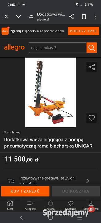 koń do ramy blacharskiej UNICAR lubuskie Droszków sprzedam