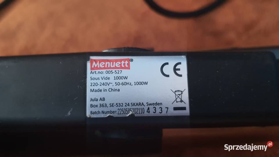 Cyrkulator do gotowania sous vide Menuett 1000W
