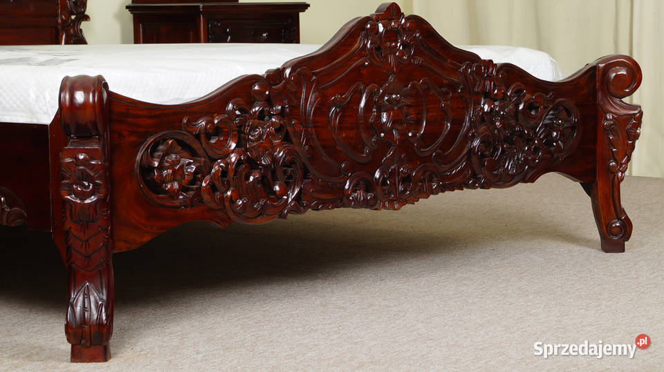 Nowe łóżko styl barok rokoko 140x200 rzeźbione