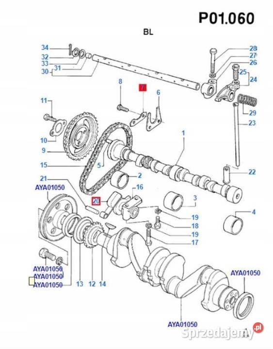 NAPINACZ ŁAŃCUCHA ROZRZĄDU FORD ESCORT 9501