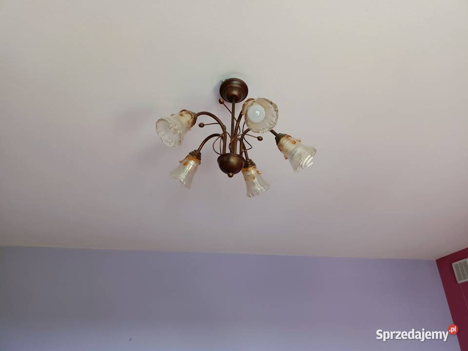 Sprzedam żyrandol Stan Miedź antyczna Oświetlenie Olkusz sprzedam