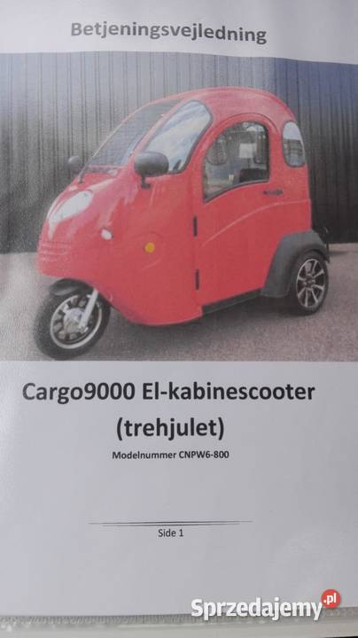 Skuter pojazd trzykołowy kabina super okazja 141 pomorskie Gdańsk