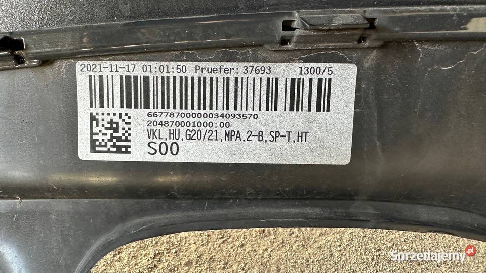 BMW 3 G21 KOMBI MSP ZDERZAK TYLNY MPAKIET Zderzaki Gorzów Wielkopolski