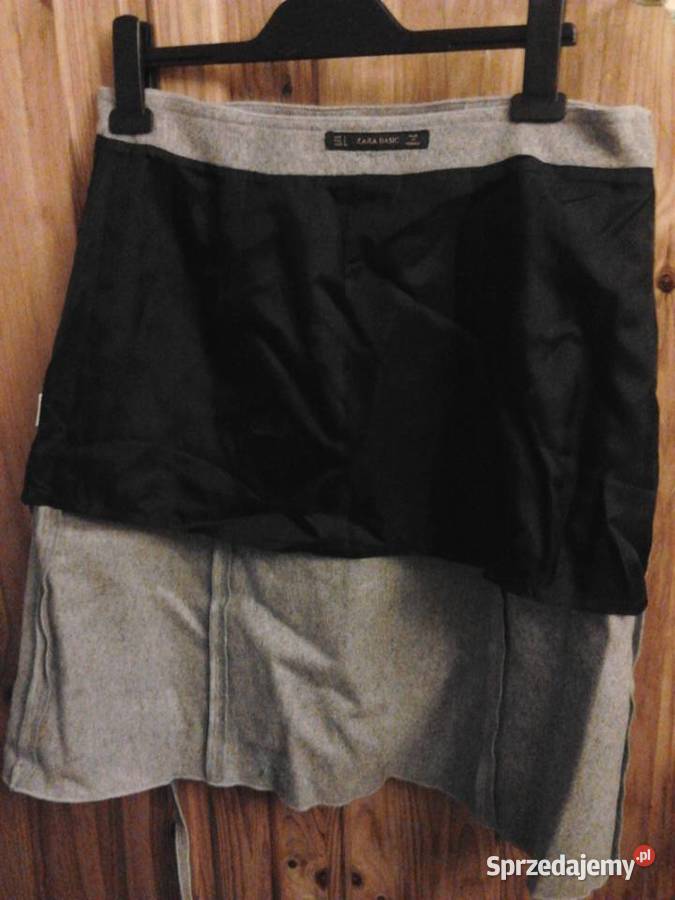 Ciepła spódnica zapinana na zamek kolor szary Bez wzoru Kraków