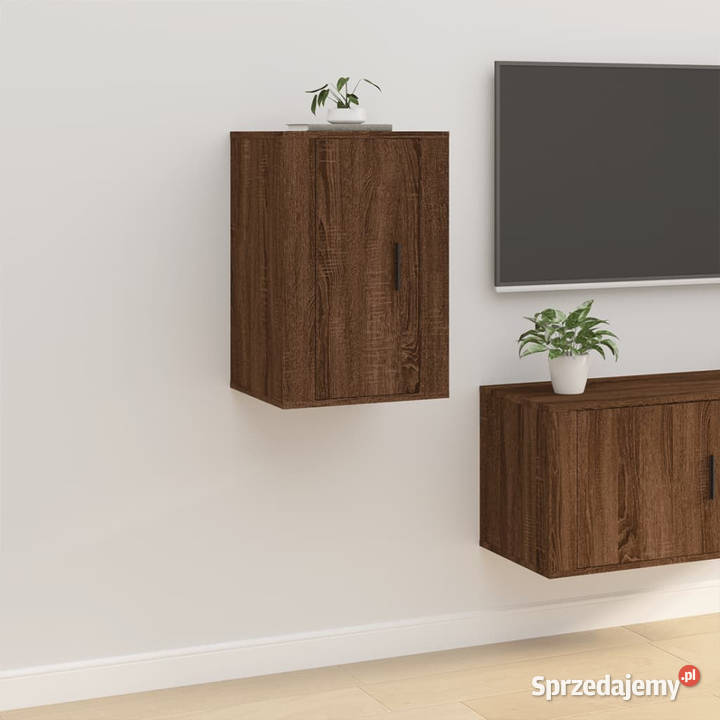 Wisząca szafka telewizyjna brązowy dąb 40x345x60 Warszawa sprzedam