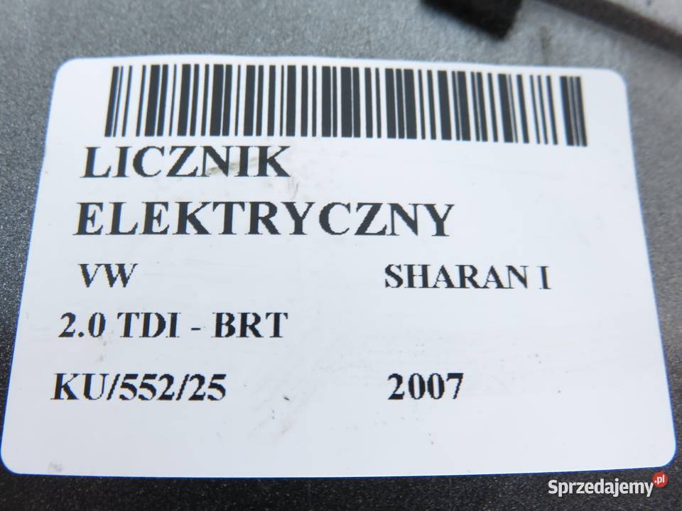 LICZNIK VW SHARAN I 20 TDI BRT 7M3920841 osobowe