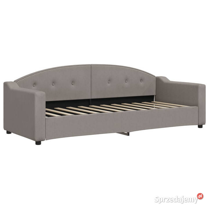 Sofa z funkcją spania kolor taupe obite tkaniną Warszawa
