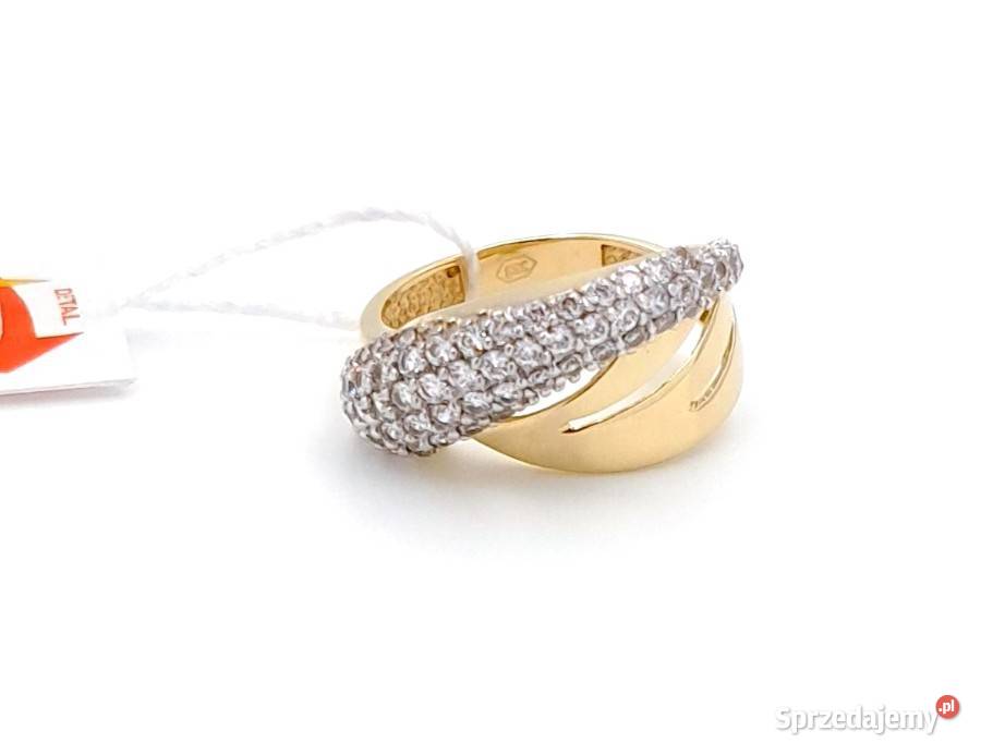 Pierścionek r12 Złoty pr333 Modern z kamieniami