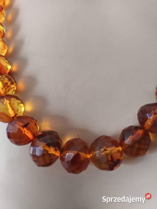 Naszyjnik Bursztyn Fasetowane Vintage Białystok
