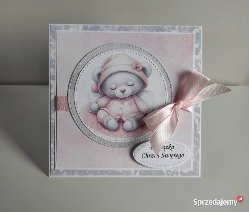 Kartka ręcznie robiona na Chrzest Święty z