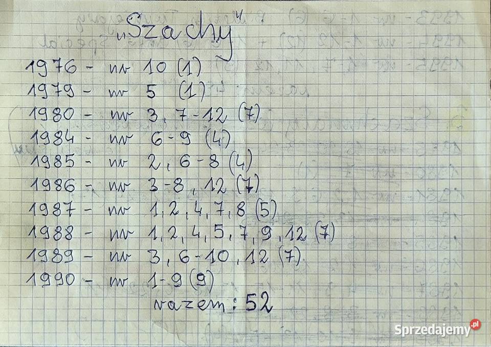 Czasopismo Szachy 52 egz z lat 19761990