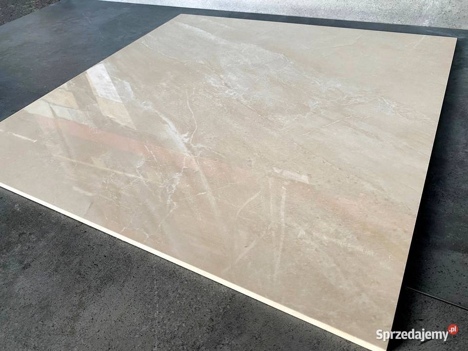 MARMUROWY gres krembeż 60x60 wysoki POŁYSK łódzkie Łask