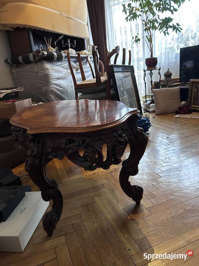 stolik ława barokowa rzeźbiona Radomsko