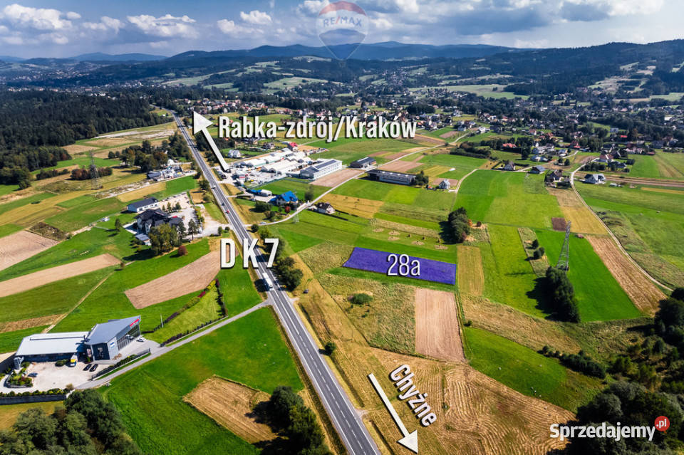 Działka produkcyjnousługowa w Rabie Wyżnej Raba Wyżna sprzedam