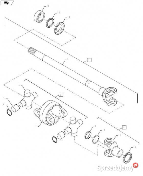 Holland T6090 T6070 Wałek długi 7366mm l Jastrzębniki