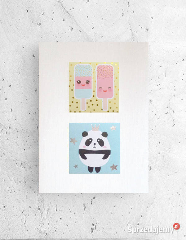 panda plakat lody plakat pastelowy plakat pokój Białystok sprzedam