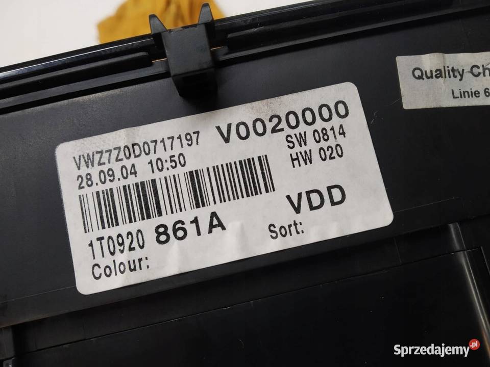 LICZNIK 1T0920861A 19 TDI VW Volkswagen Touran I Rok produkcji 2004 świętokrzyskie