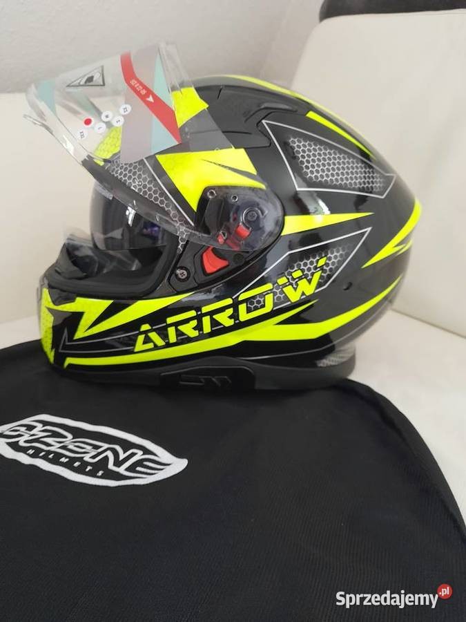 Kask motocyklowy Ozone Arrow CzarnoSzaroŻółty Przasnysz sprzedam